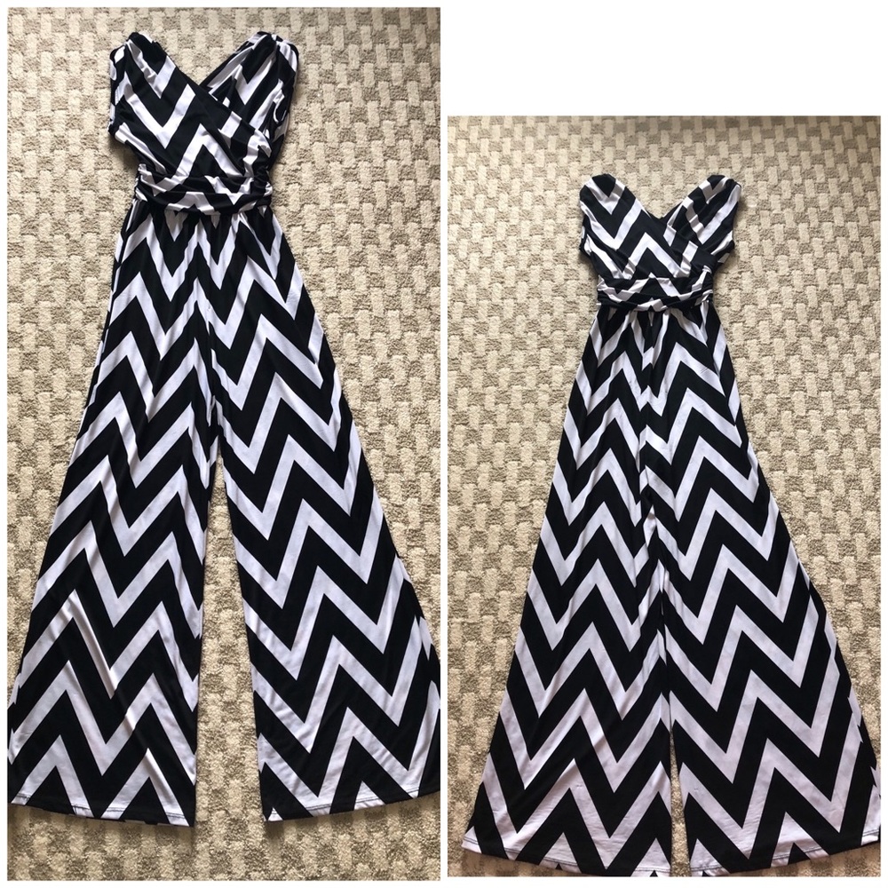 Black and white Chevron jumpsuit FINAL PRICE!!!